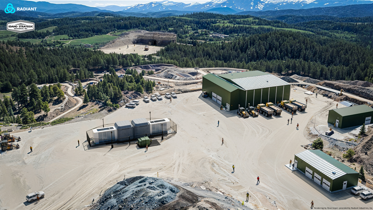 Image of a mine powered by two Kaleidos microreactors.